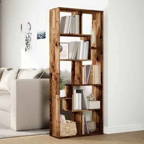 Kamerscherm / boekenkast 67x25x161,5 cm hout oud houtkleur 4