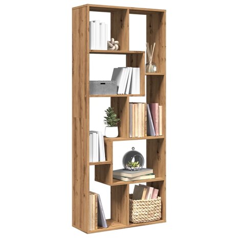 Kamerscherm / boekenkast 67x25x161,5 cm hout artisanaal eiken 1