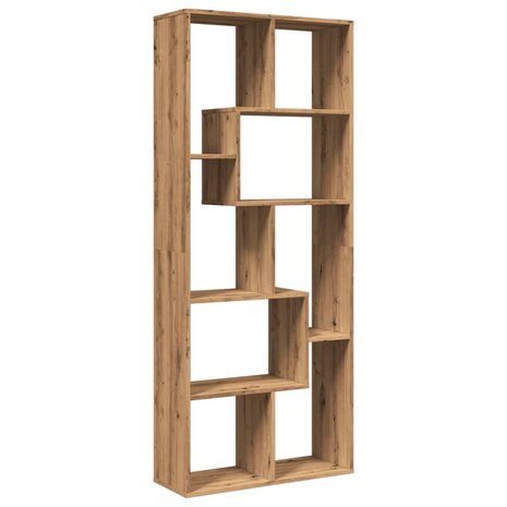 Kamerscherm / boekenkast 67x25x161,5 cm hout artisanaal eiken 7