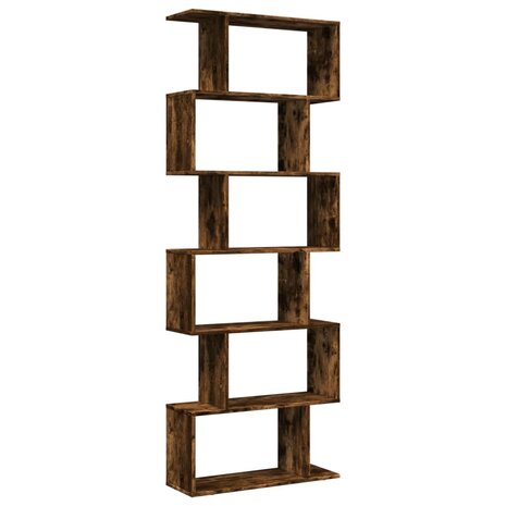 Kamerscherm / boekenkast 6-laags 70x24x193 cm hout gerookt eik 7