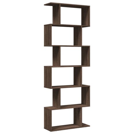 Kamerscherm / boekenkast 6-laags 70x24x193 cm hout bruin eiken 7