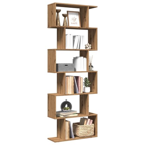 Kamerscherm / boekenkast 6-laags 70x24x193 cm hout artisanaal 1