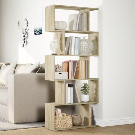 Kamerscherm / boekenkast 5-laags 70x24x161 cm hout sonoma eiken 4