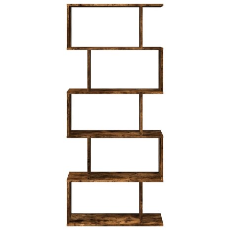 Kamerscherm / boekenkast 5-laags 70x24x161 cm hout gerookt eik 5