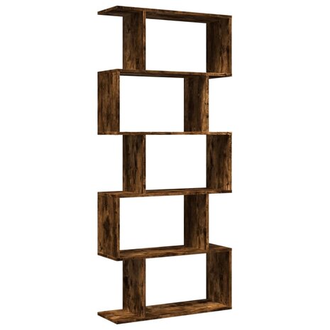 Kamerscherm / boekenkast 5-laags 70x24x161 cm hout gerookt eik 7