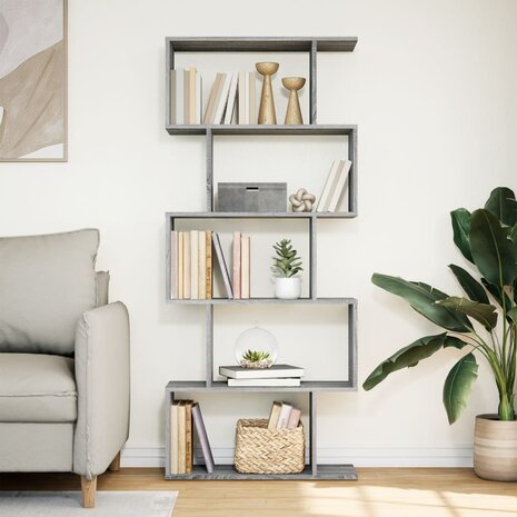 Kamerscherm / boekenkast 5-laags 70x24x161 cm hout grijs sonoma 3