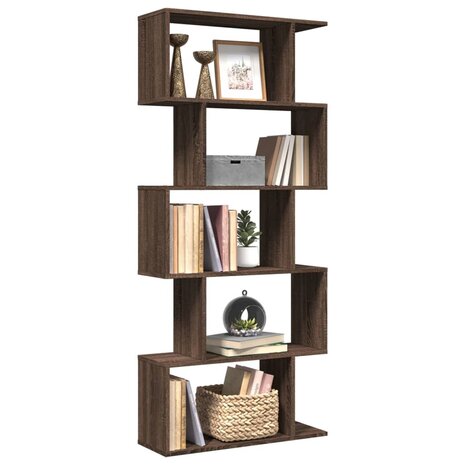 Kamerscherm / boekenkast 5-laags 70x24x161 cm hout bruin eiken 1