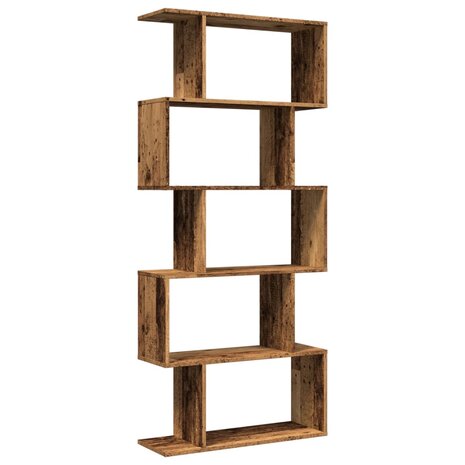 Kamerscherm / boekenkast 5-laags 70x24x161 cm hout oud hout 7