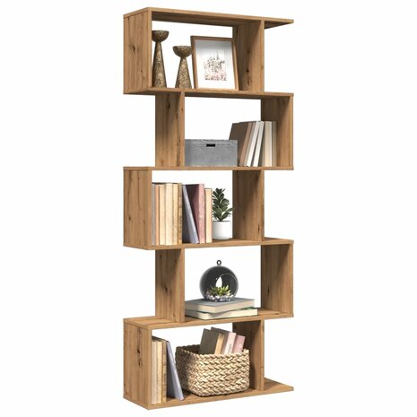 Kamerscherm / boekenkast 5-laags 70x24x161 cm hout artisanaal 1