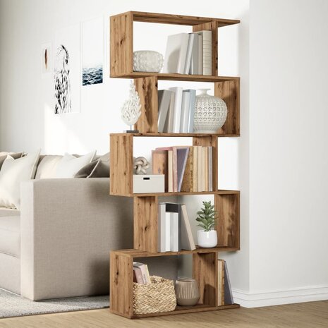 Kamerscherm / boekenkast 5-laags 70x24x161 cm hout artisanaal 4