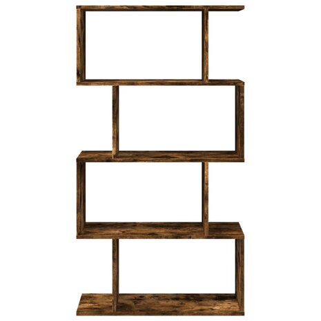 Kamerscherm / boekenkast 4-laags 70x24x129 cm hout gerookt eik 5