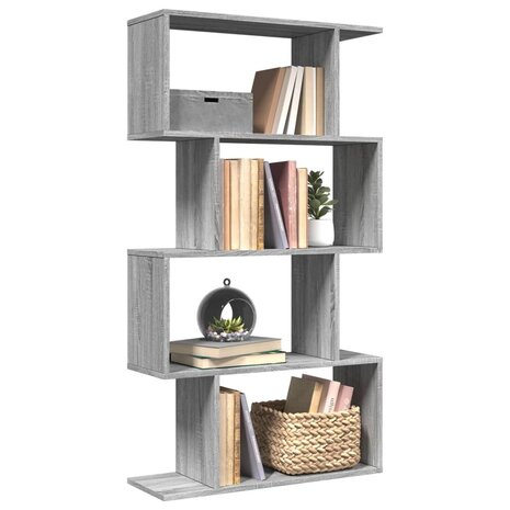 Kamerscherm / boekenkast 4-laags 70x24x129 cm hout grijs sonoma 1