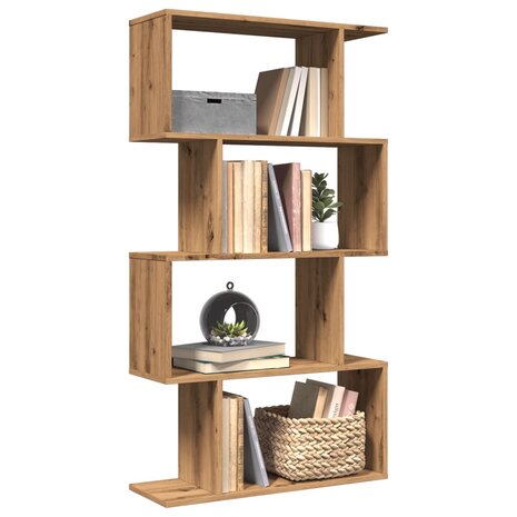 Kamerscherm / boekenkast 4-laags 70x24x129 cm hout artisanaal 1