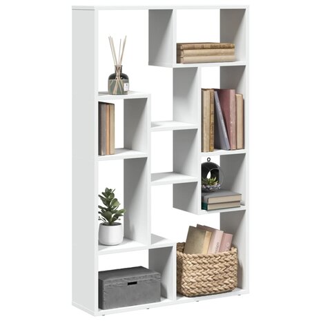 Boekenkast 72x20x120 cm bewerkt hout wit 1