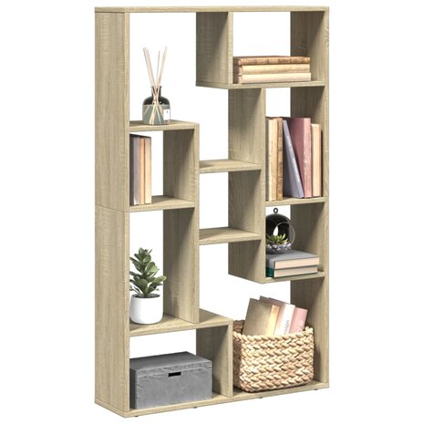 Boekenkast 72x20x120 cm bewerkt hout sonoma eikenkleurig 1