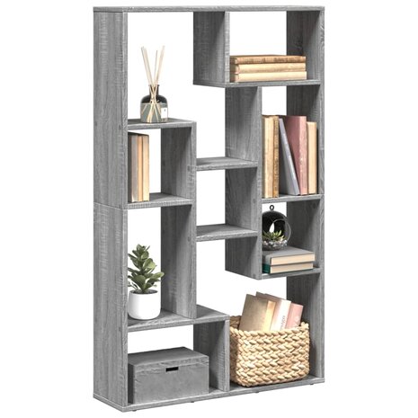 Boekenkast 72x20x120 cm bewerkt hout grijs sonoma eikenkleurig 1