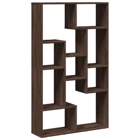 Boekenkast 72x20x120 cm bewerkt hout bruin eikenkleurig 2