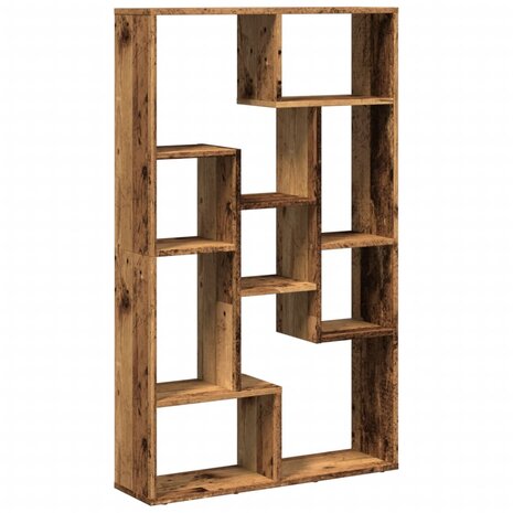 Boekenkast 72x20x120 cm bewerkt hout oud houtkleurig 2