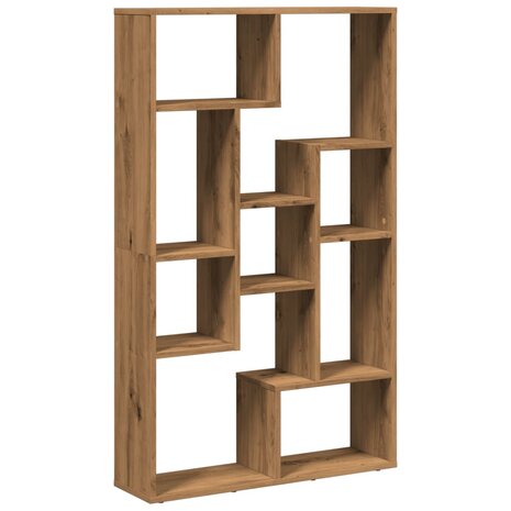 Boekenkast 72x20x120 cm bewerkt hout artisanaal eikenkleurig 7