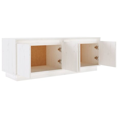 Tv-meubel 110x34x40 cm massief grenenhout wit 6