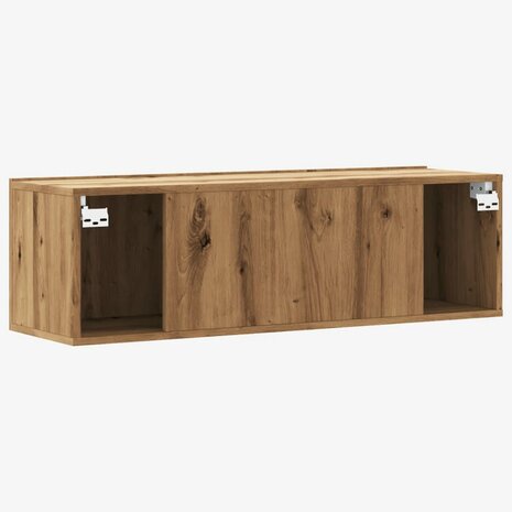 Tv-wandmeubel 100x30x30 cm bewerkt hout artisanaal eikenkleurig 6