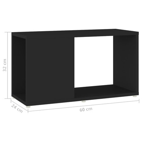 Tv-meubel 60x24x32 cm bewerkt hout zwart 7