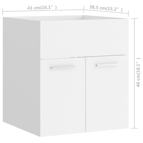 2-delige Badkamermeubelset bewerkt hout wit 11