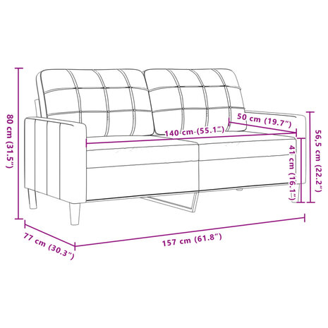 2-delige Loungeset stof crèmekleurig 9