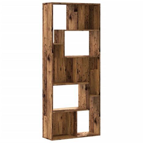 Boekenkast 67x24x161 cm bewerkt hout oud houtkleurig 2