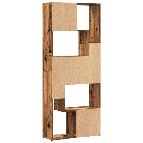 Boekenkast 67x24x161 cm bewerkt hout oud houtkleurig 7