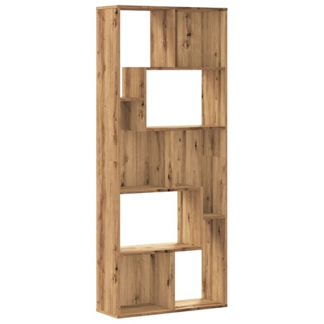 Boekenkast 67x24x161 cm bewerkt hout artisanaal eikenkleurig 2