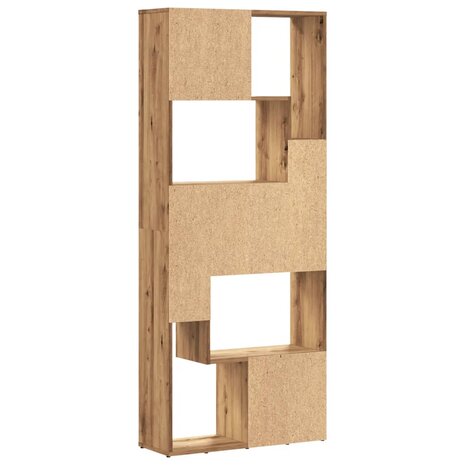 Boekenkast 67x24x161 cm bewerkt hout artisanaal eikenkleurig 7