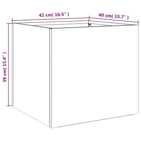 Plantenbakken 2 st 42x40x39 cm koudgewalst staal antraciet 10