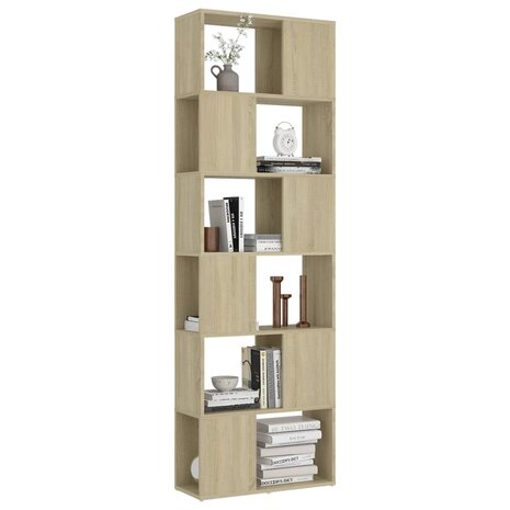 Boekenkast/kamerscherm 60x24x186 cm bewerkt hout sonoma eiken 4