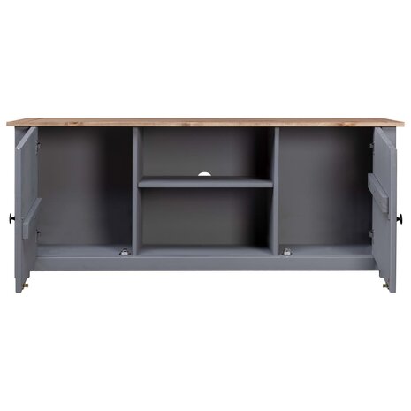 Tv-kast Panama Range 120x40x50 cm massief grenenhout grijs 3