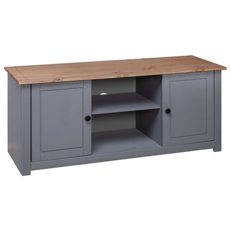 Tv-kast Panama Range 120x40x50 cm massief grenenhout grijs 4