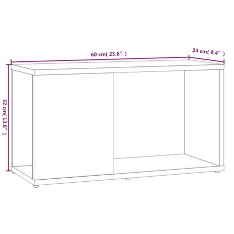 Tv-meubel 60x24x32 cm bewerkt hout bruin eikenkleur 8