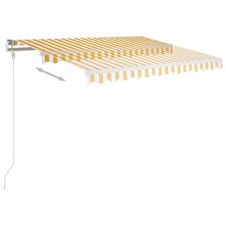 Luifel automatisch met LED en windsensor 300x250 cm geel en wit 3