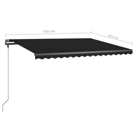 Luifel vrijstaand handmatig uittrekbaar 450x300 cm antraciet 11