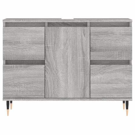 Badkamerkast 80x33x60 cm bewerkt hout grijs sonoma eikenkleurig 5