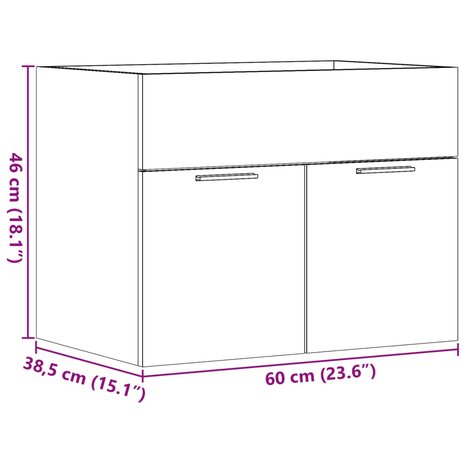 Wastafelkast 60x38,5x46 cm spaanplaat sonoma eikenkleurig 11