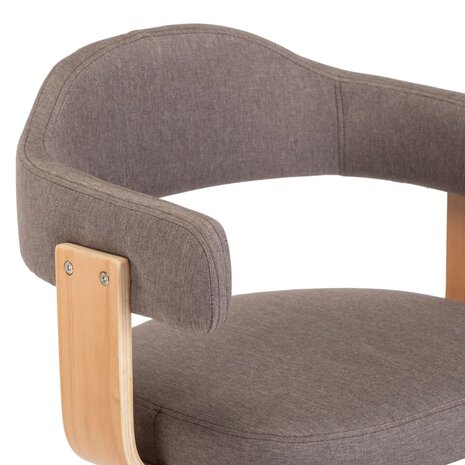  Eetkamerstoelen 4 st draaibaar gebogen hout en stof taupe 7