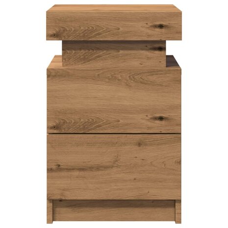 Nachtkastjes 2 st met LED 35x39x55 cm hout artisanaal eiken 7