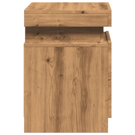 Nachtkastjes 2 st met LED 35x39x55 cm hout artisanaal eiken 8