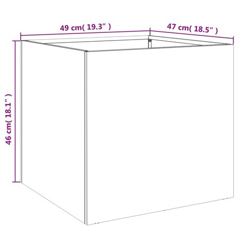 Plantenbakken 2 st 49x47x46 cm staal wit 11