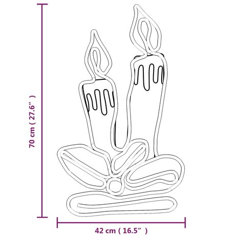 Kerstfiguren kaarsen met 144 LED&apos;s 2 st 70x42 cm 6