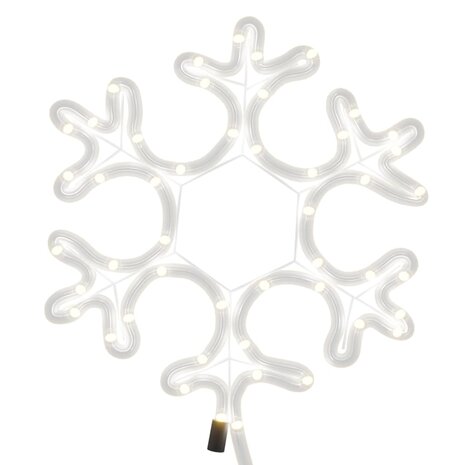 Kerstfiguur sneeuwvlok met LED&apos;s 2 st 27x27 cm warmwit 4