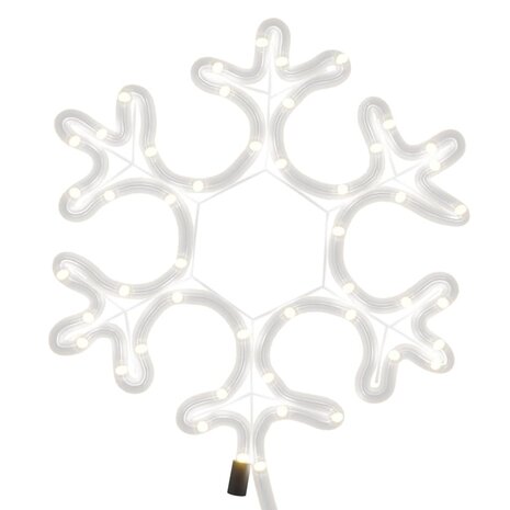 Kerstfiguur sneeuwvlok met LED&apos;s 3 st 27x27 cm warmwit 4