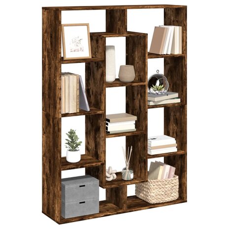 Boekenkast 102x29x143 cm bewerkt hout gerookt eikenkleurig 4