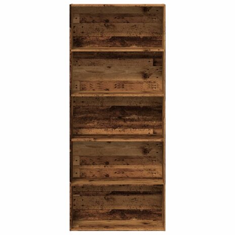 Boekenkast 80x30x189 cm bewerkt hout oud houtkleurig 4